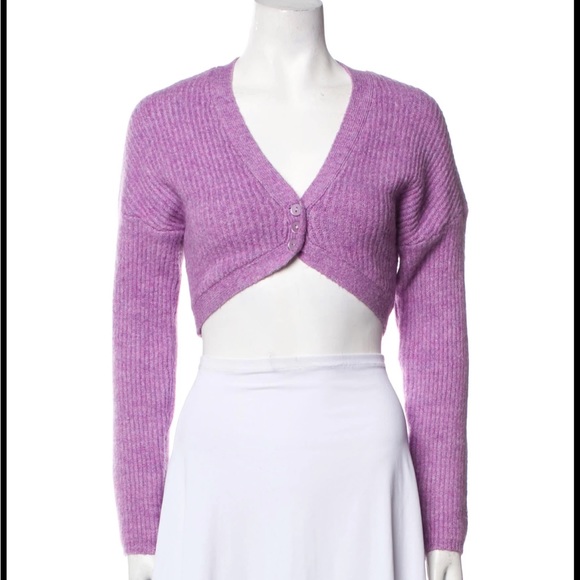 FOR LOVE & LEMONS Lilac Crop Cardigan - Picture 2 of 2